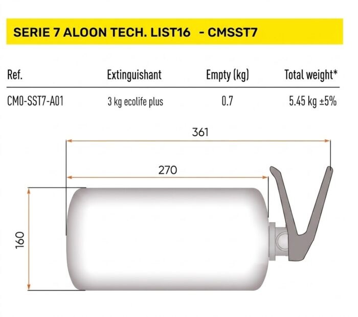 OMP SST7 Μηχανικό Σύστημα Πυρόσβεσης 3kg - Image 2